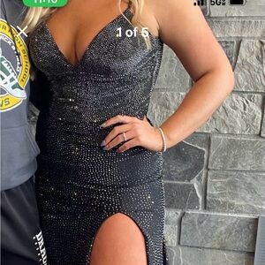 Sherri Hill Black Beaded Prom Dress